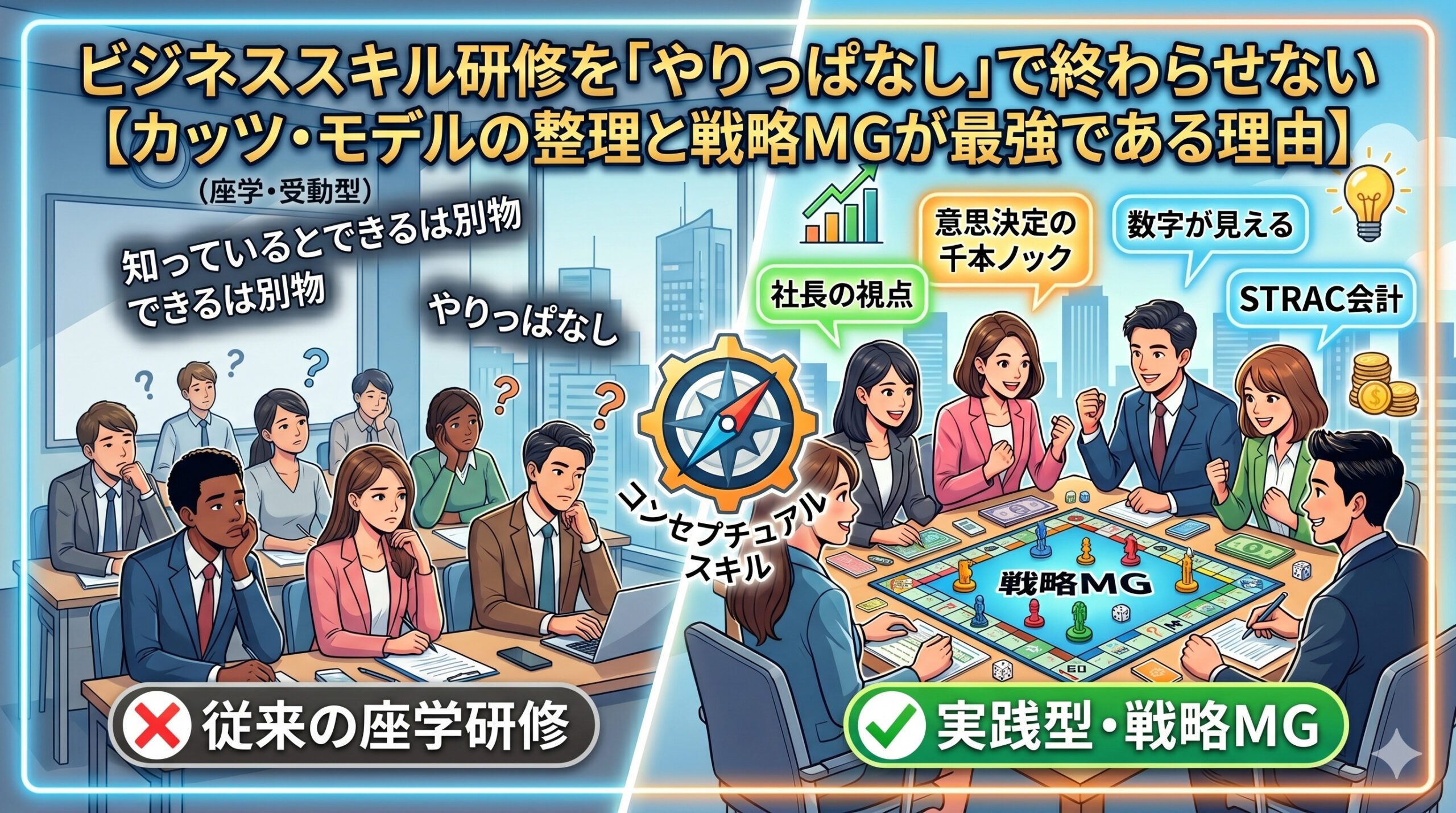 ビジネススキル研修を「やりっぱなし」で終わらせない【カッツ・モデルの整理と戦略MGが最強である理由】