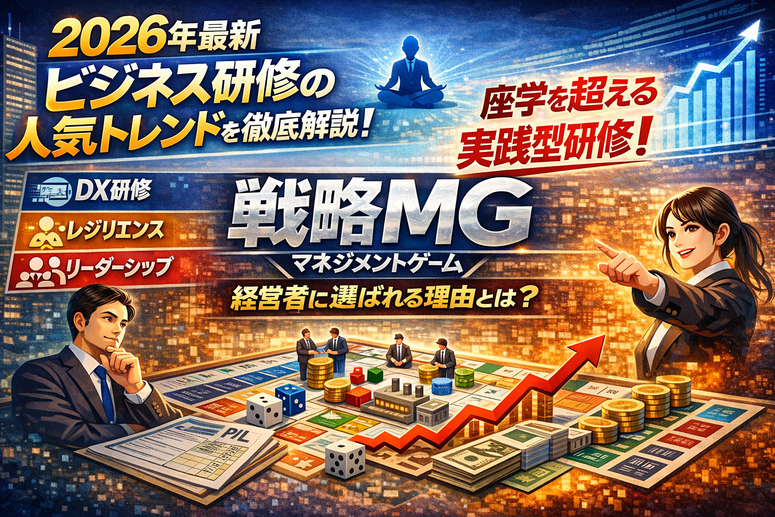 【2026年最新】ビジネス研修の人気トレンドを徹底解説【座学の限界を突破する戦略MGが経営者に選ばれる理由とは？】