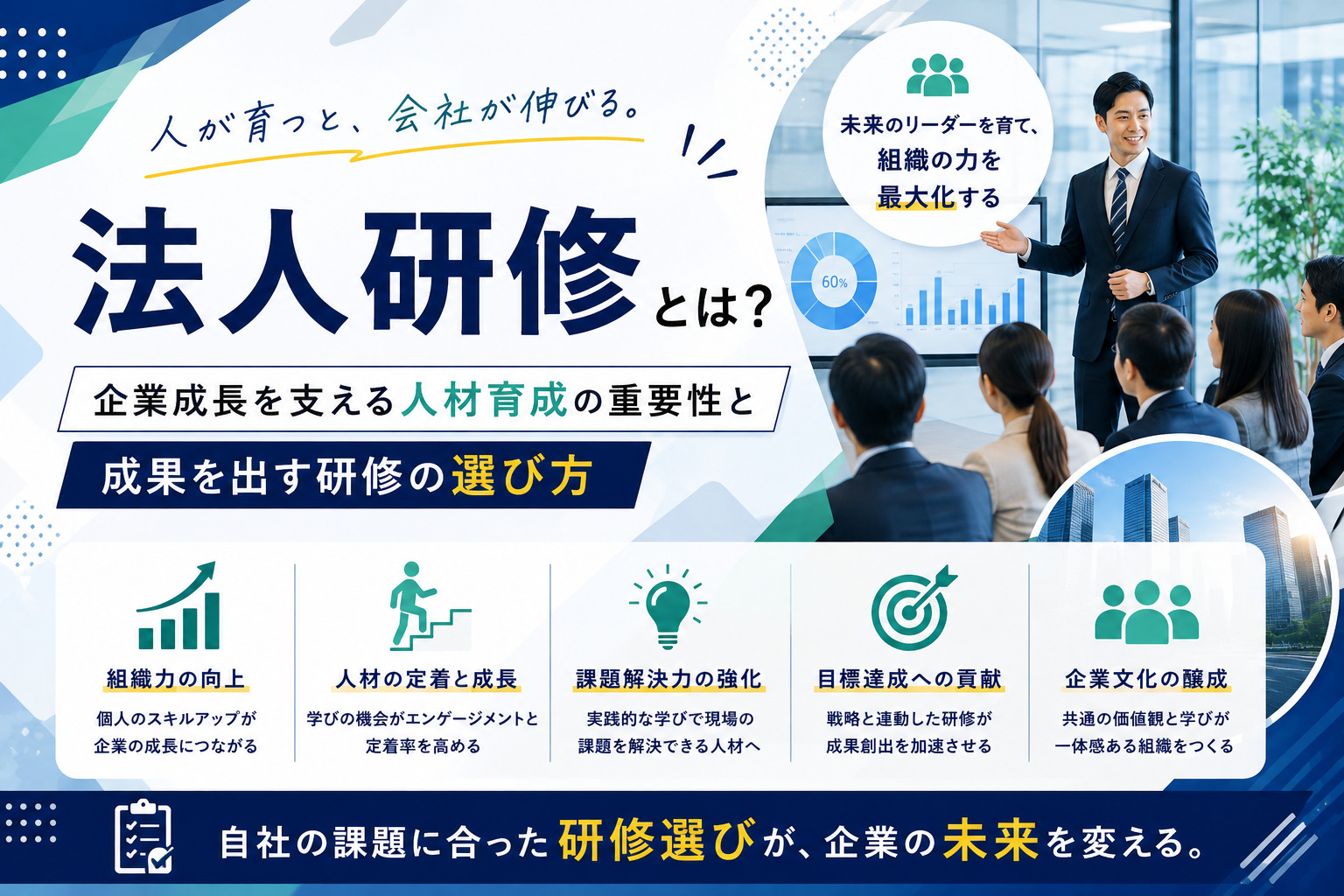 法人研修とは？【企業成長を支える人材育成の重要性と成果を出す研修の選び方】